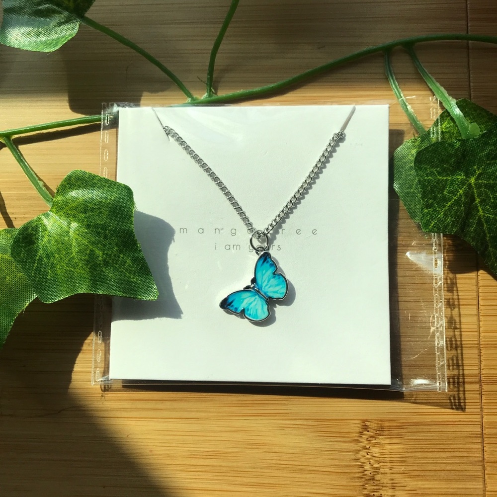 Blue Butterfly Necklace